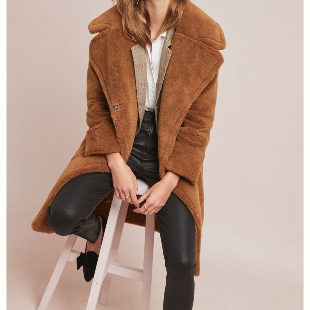 Anthropologie Teddy Faux fur coat- size 8.